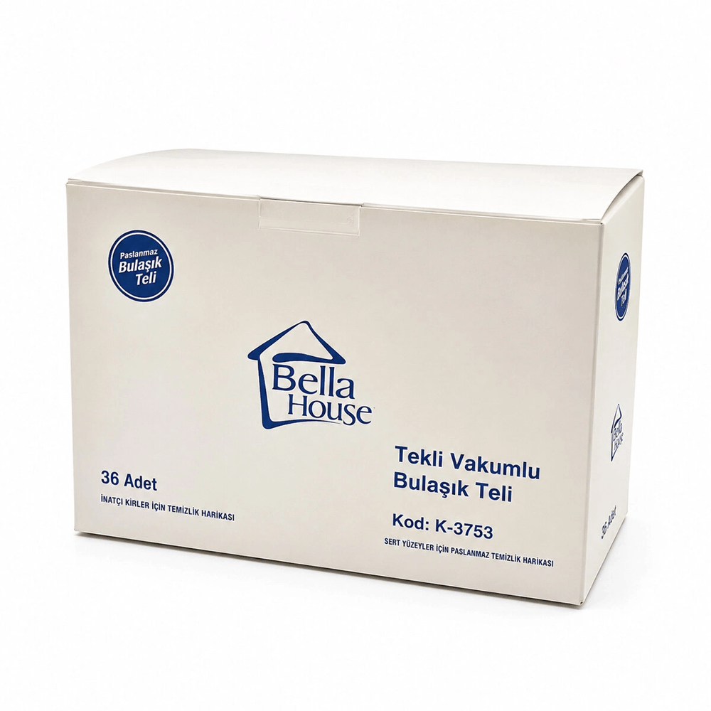 36 Adet Vakumlu Bulaşık Teli Tekli Paslanmaz 15gr Bx40