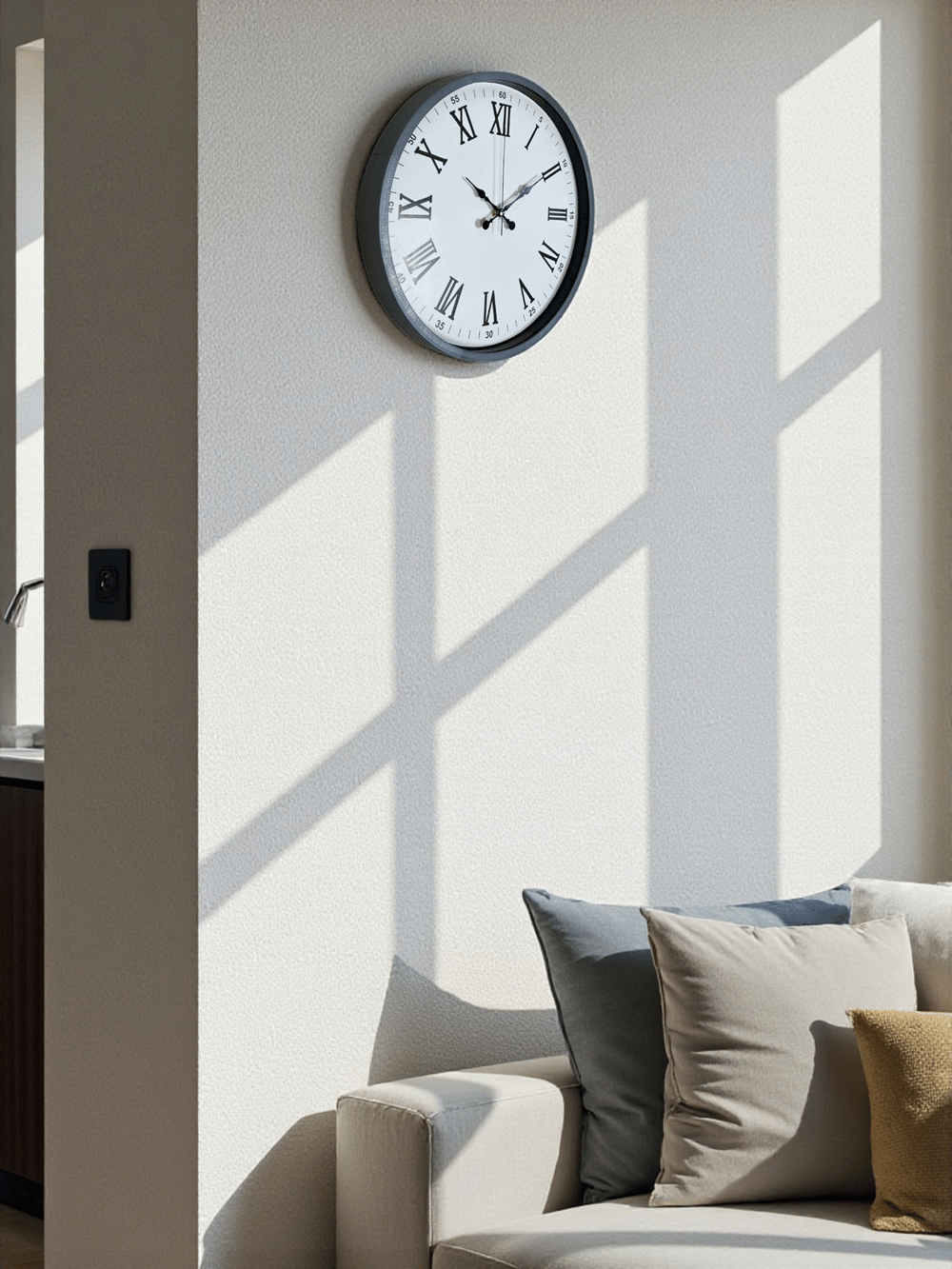 36 Cm Gri Roma Rakamlı Duvar Saati