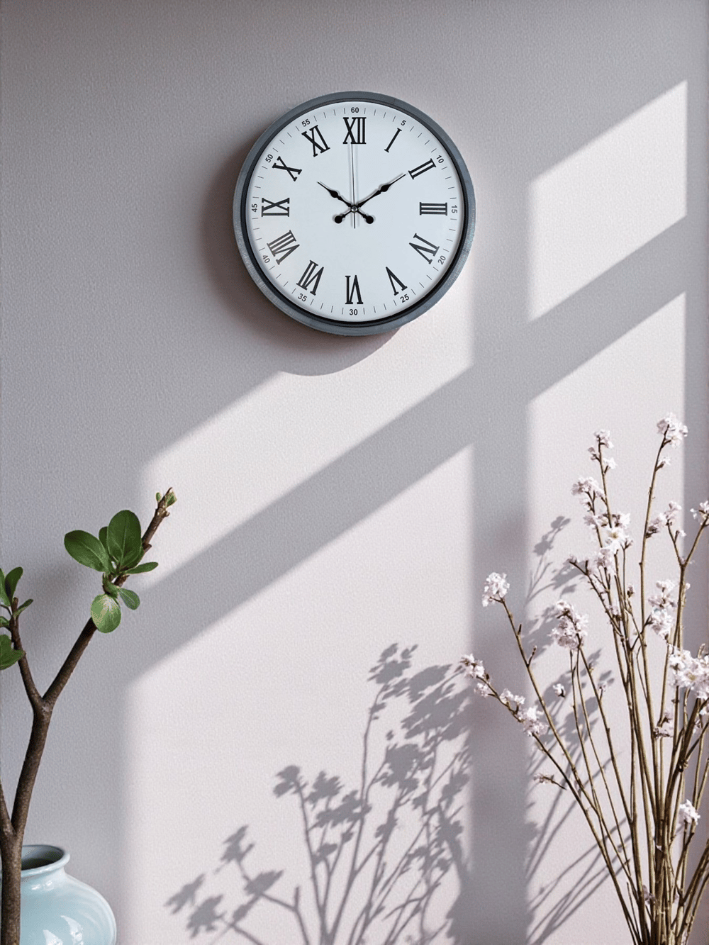 36 Cm Gri Roma Rakamlı Duvar Saati