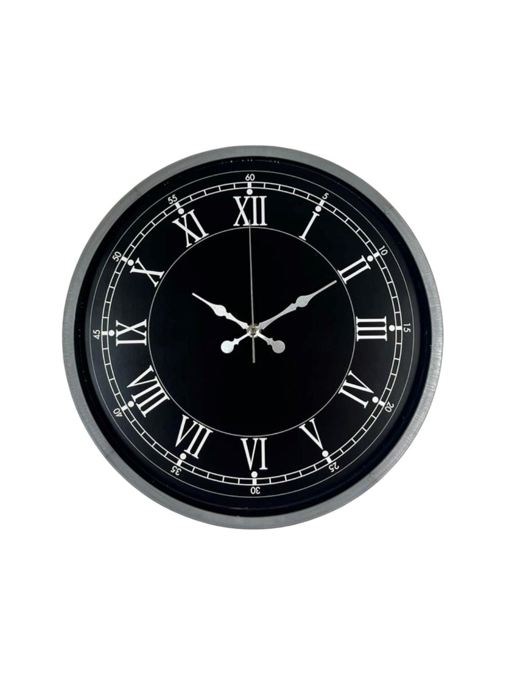 36 Cm Gri Roma Rakamlı Zarif Duvar Saati