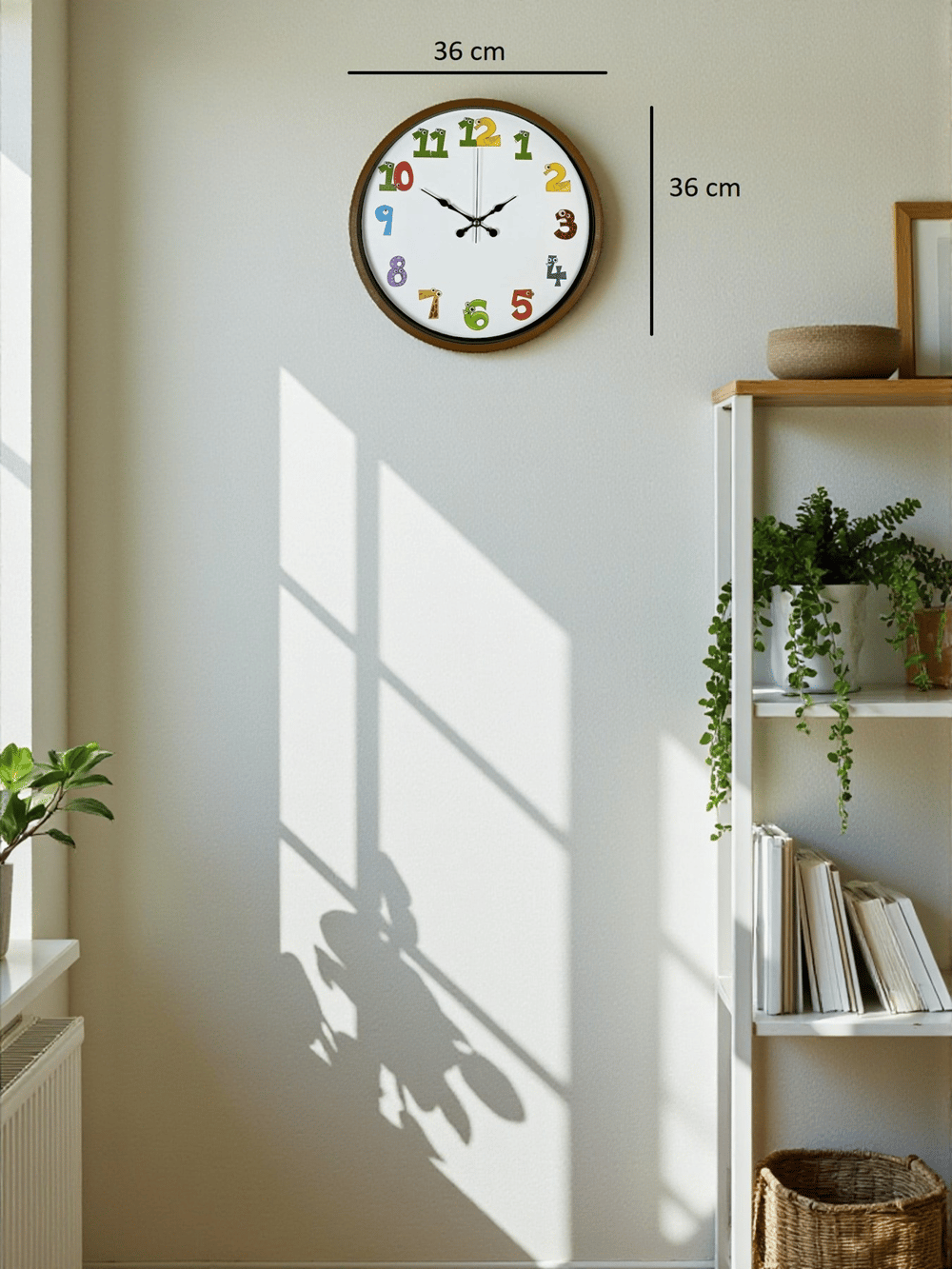 36 Cm Kahverengi Çocuk Odası Duvar Saati