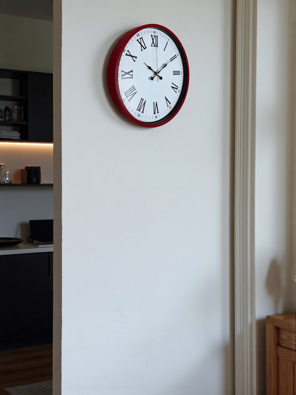 36 Cm Kırmızı Roma Rakamlı Duvar Saati