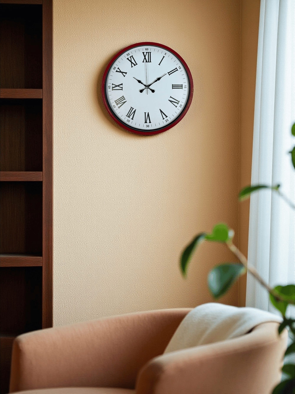 36 Cm Kırmızı Roma Rakamlı Duvar Saati