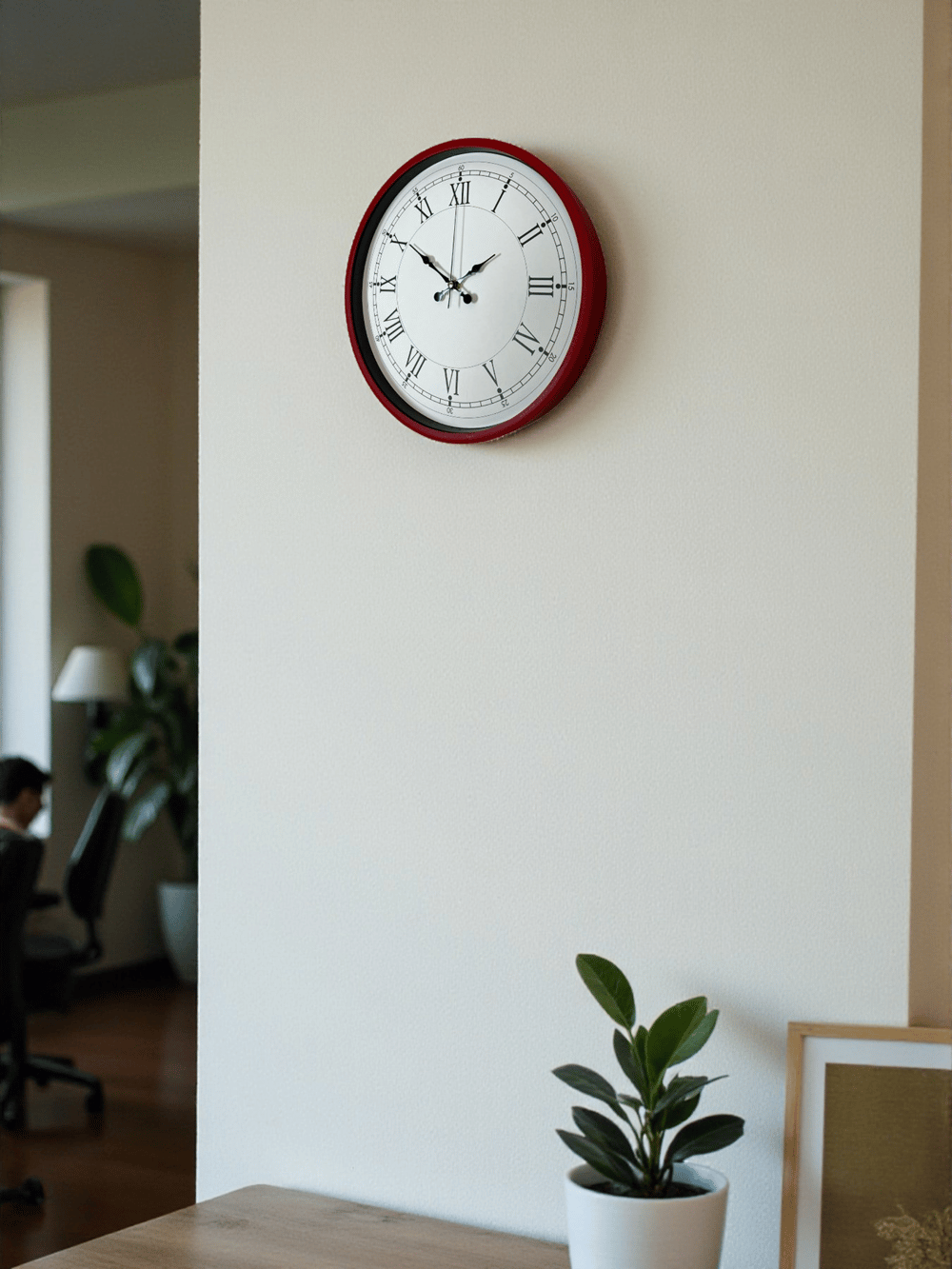 36 Cm Kırmızı Roma Rakamlı Duvar Saati