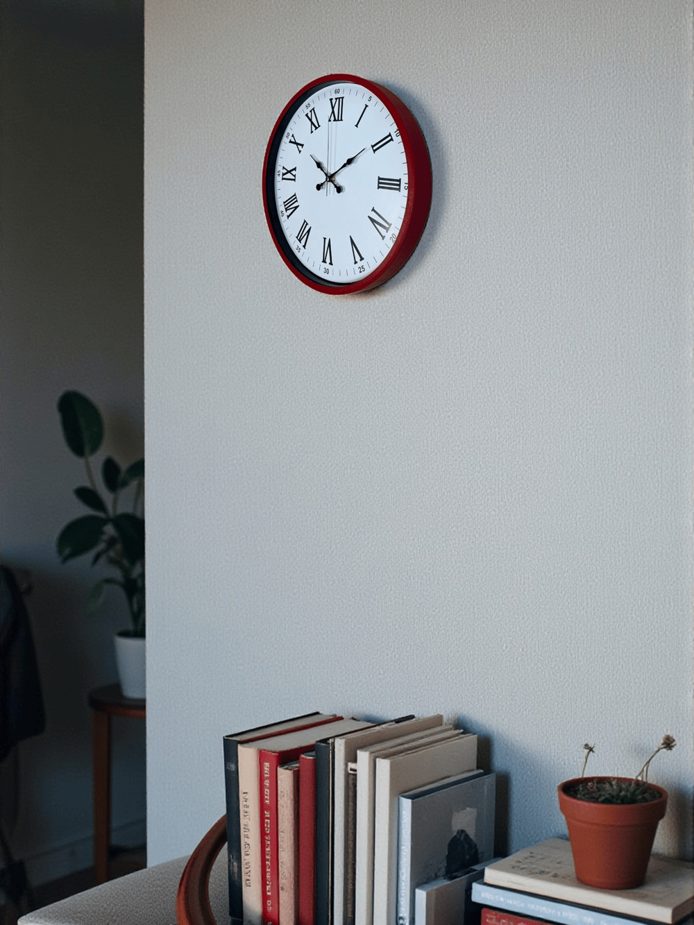 36 Cm Kırmızı Roma Rakamlı Duvar Saati