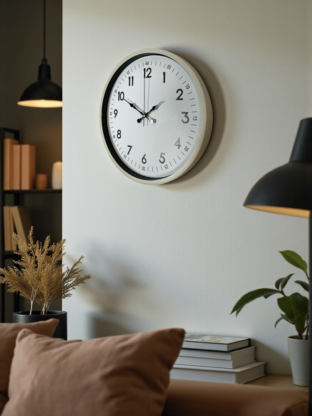 36 Cm Krem Dekoratif Duvar Saati