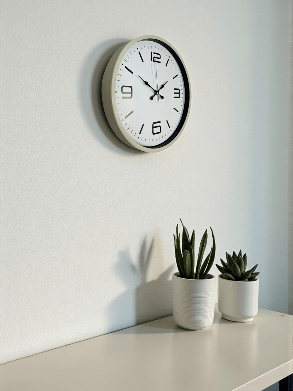 36 Cm Krem Modern Dekoratif Duvar Saati