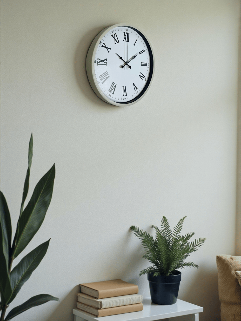 36 Cm Krem Roma Rakamlı Duvar Saati