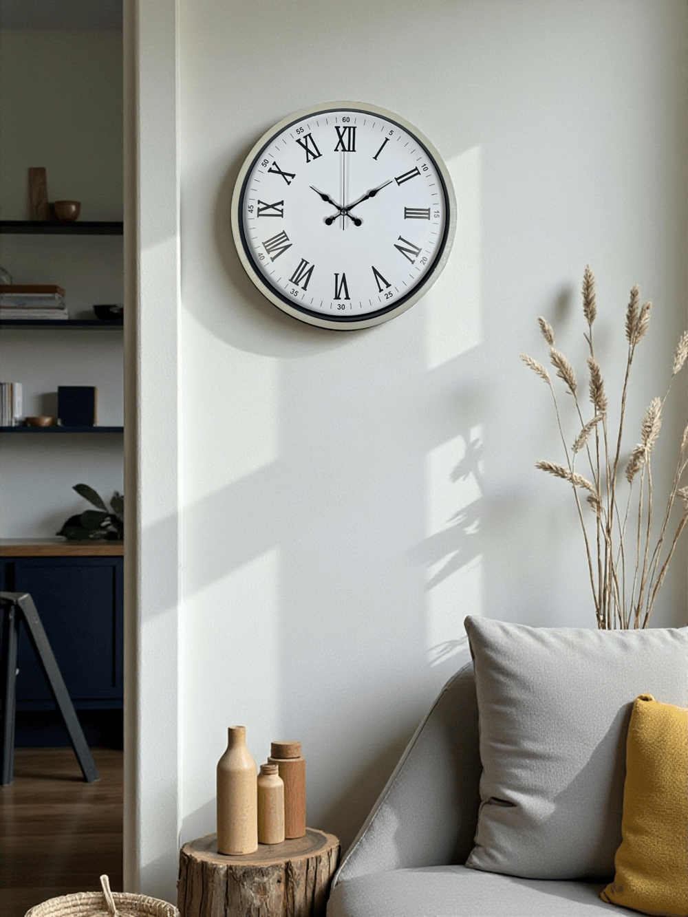 36 Cm Krem Roma Rakamlı Duvar Saati