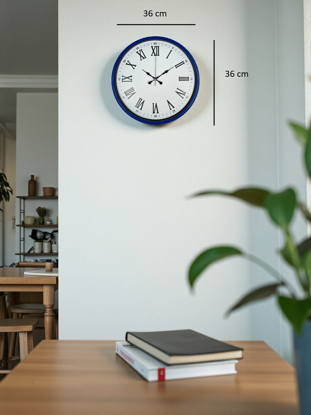 36 Cm Lacivert Roma Rakamlı Duvar Saati