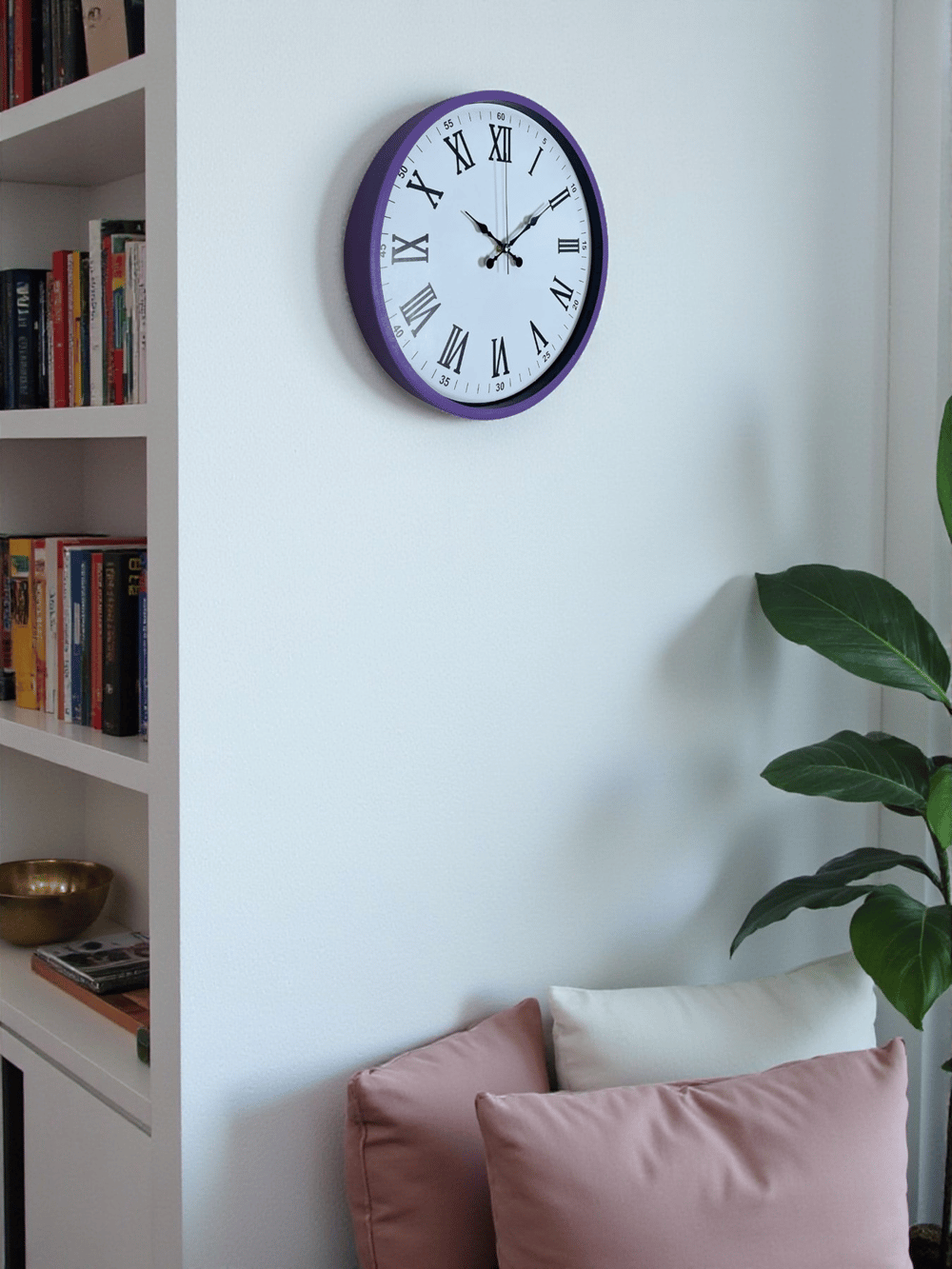36 Cm Mor Roma Rakamlı Dekoratif Duvar Saati