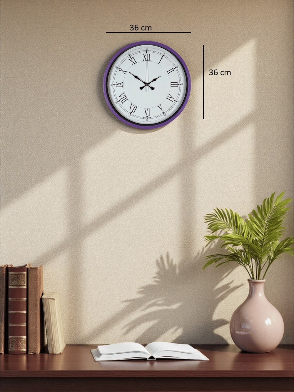 36 Cm Mor Roma Rakamlı Duvar Saati
