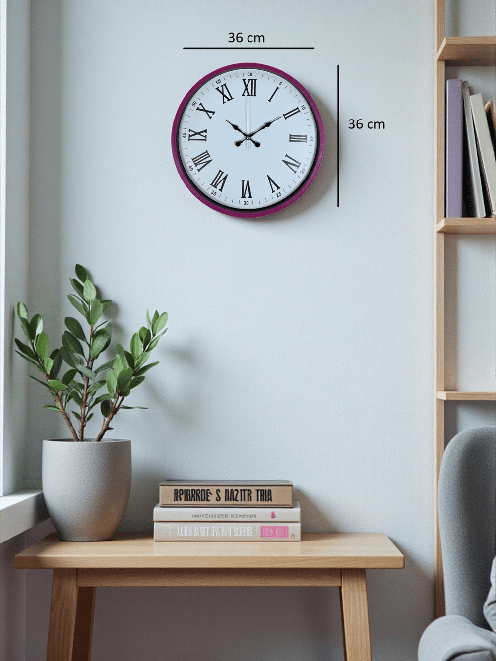 36 Cm Pembe Roma Rakamlı Duvar Saati