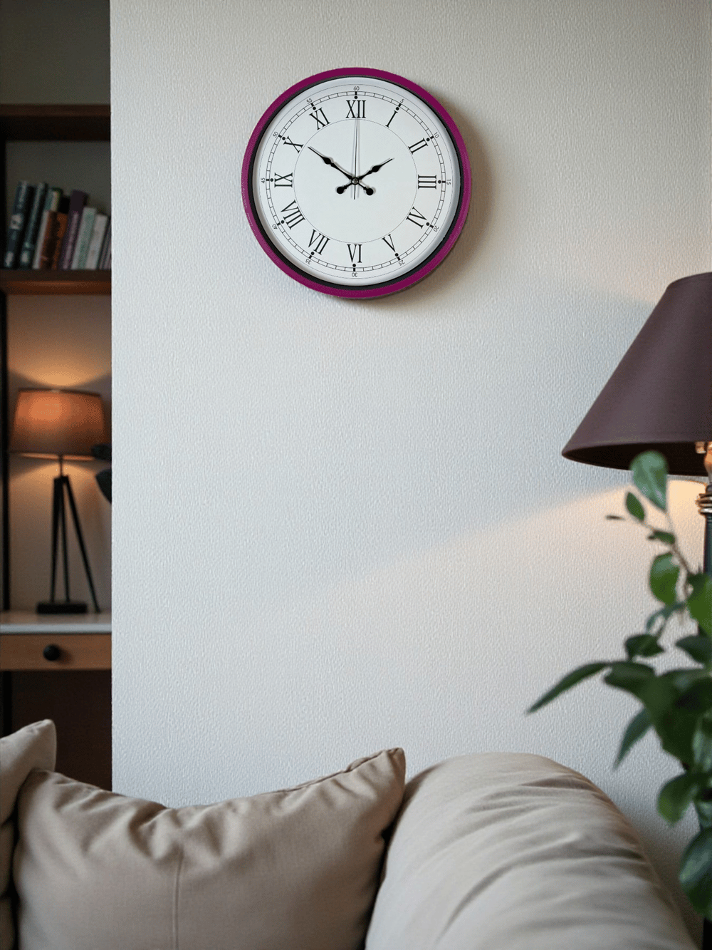 36 Cm Pembe Roma Rakamlı Duvar Saati