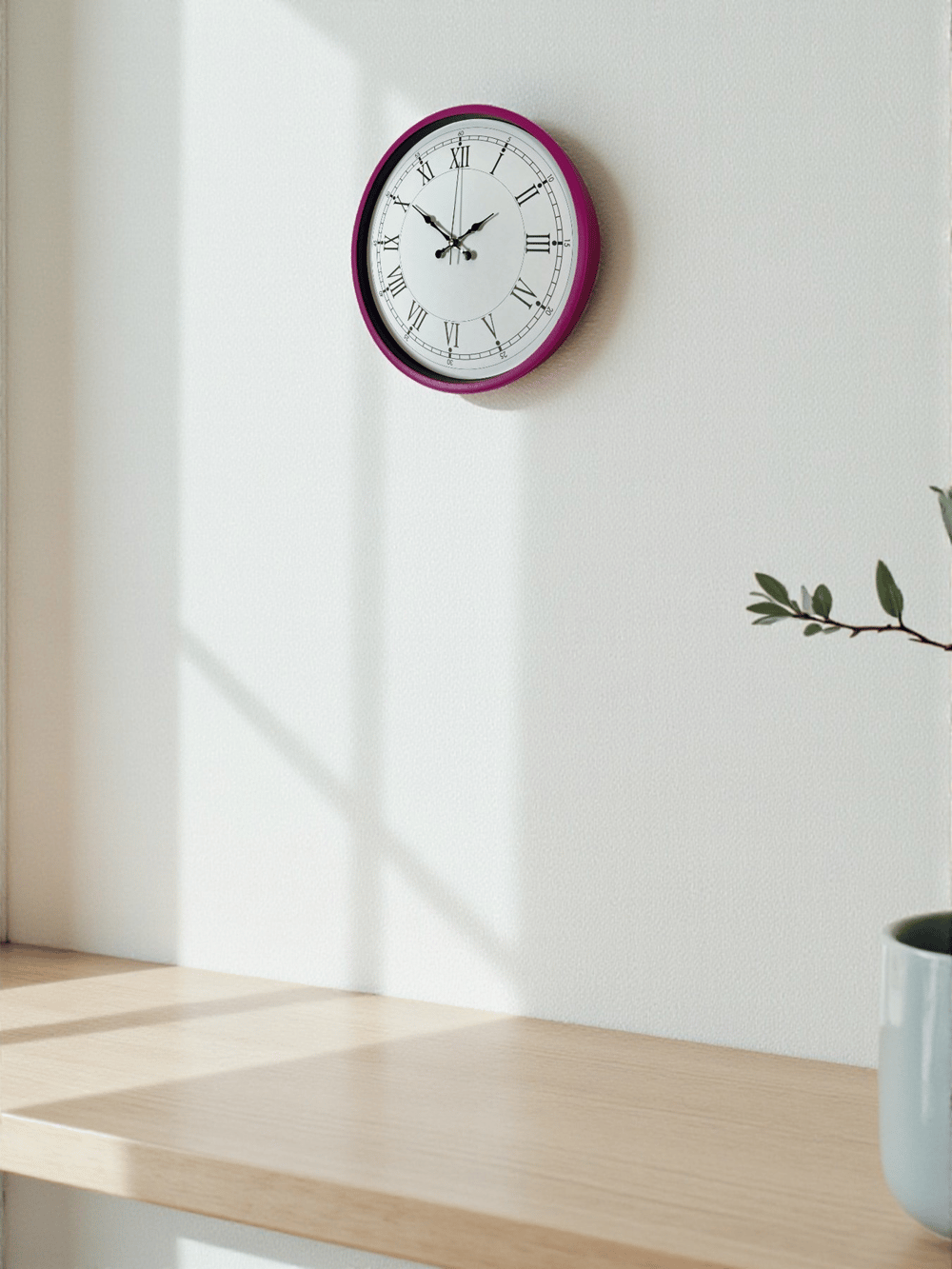 36 Cm Pembe Roma Rakamlı Duvar Saati