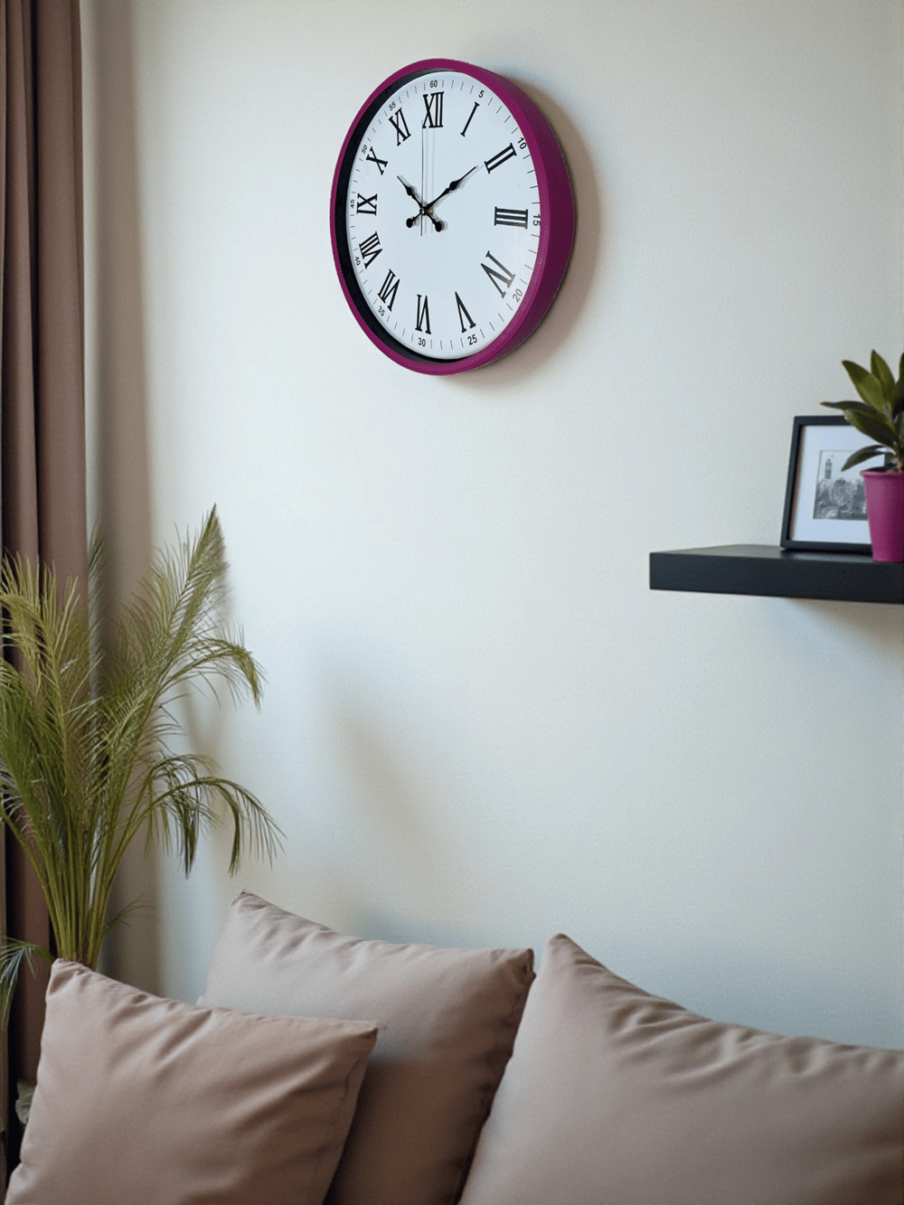 36 Cm Pembe Roma Rakamlı Duvar Saati