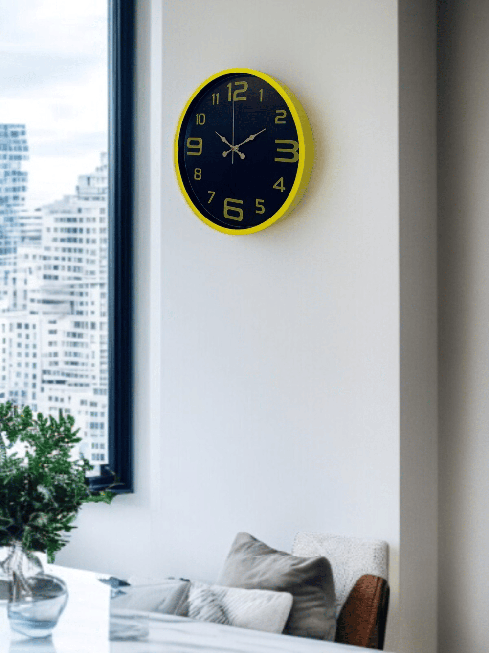 36 Cm Sarı Gold Rakamlı Duvar Saati