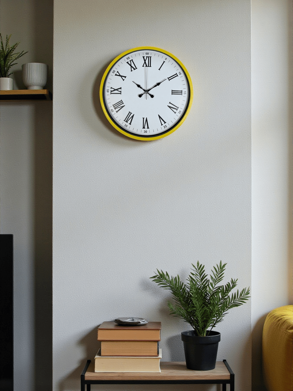 36 Cm Sarı Roma Rakamlı Duvar Saati
