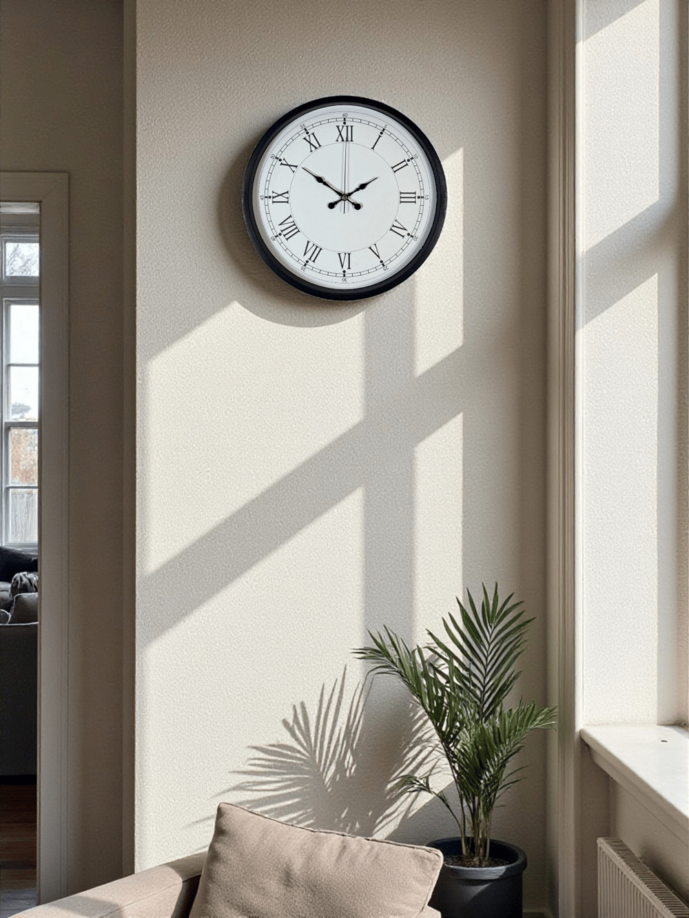 36 Cm Siyah Asil Roma Rakamlı Duvar Saati