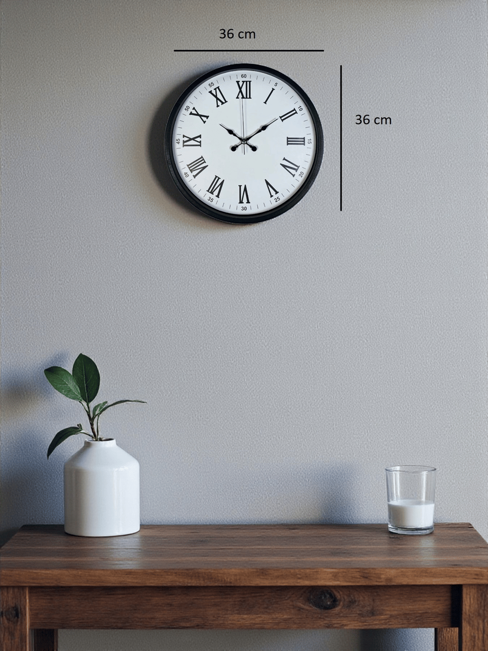 36 Cm Siyah Roma Rakamlı Duvar Saati