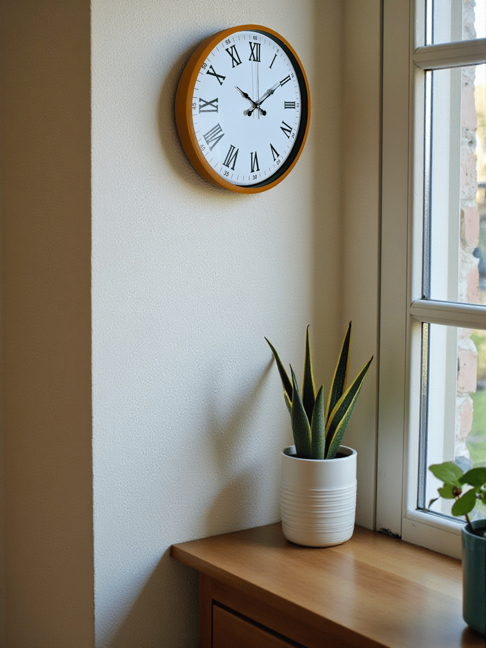 36 Cm Turuncu Roma Rakamlı Duvar Saati