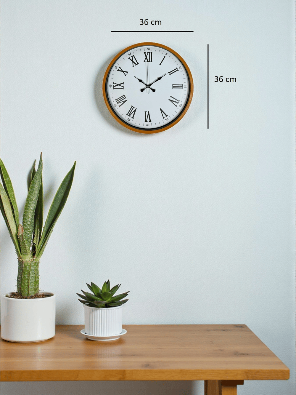 36 Cm Turuncu Roma Rakamlı Duvar Saati