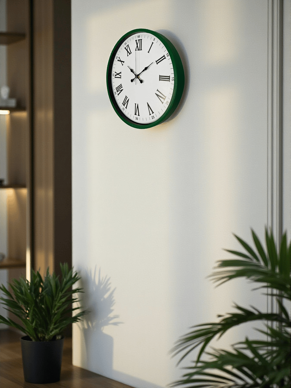 36 Cm Yeşil Roma Rakamlı Duvar Saati