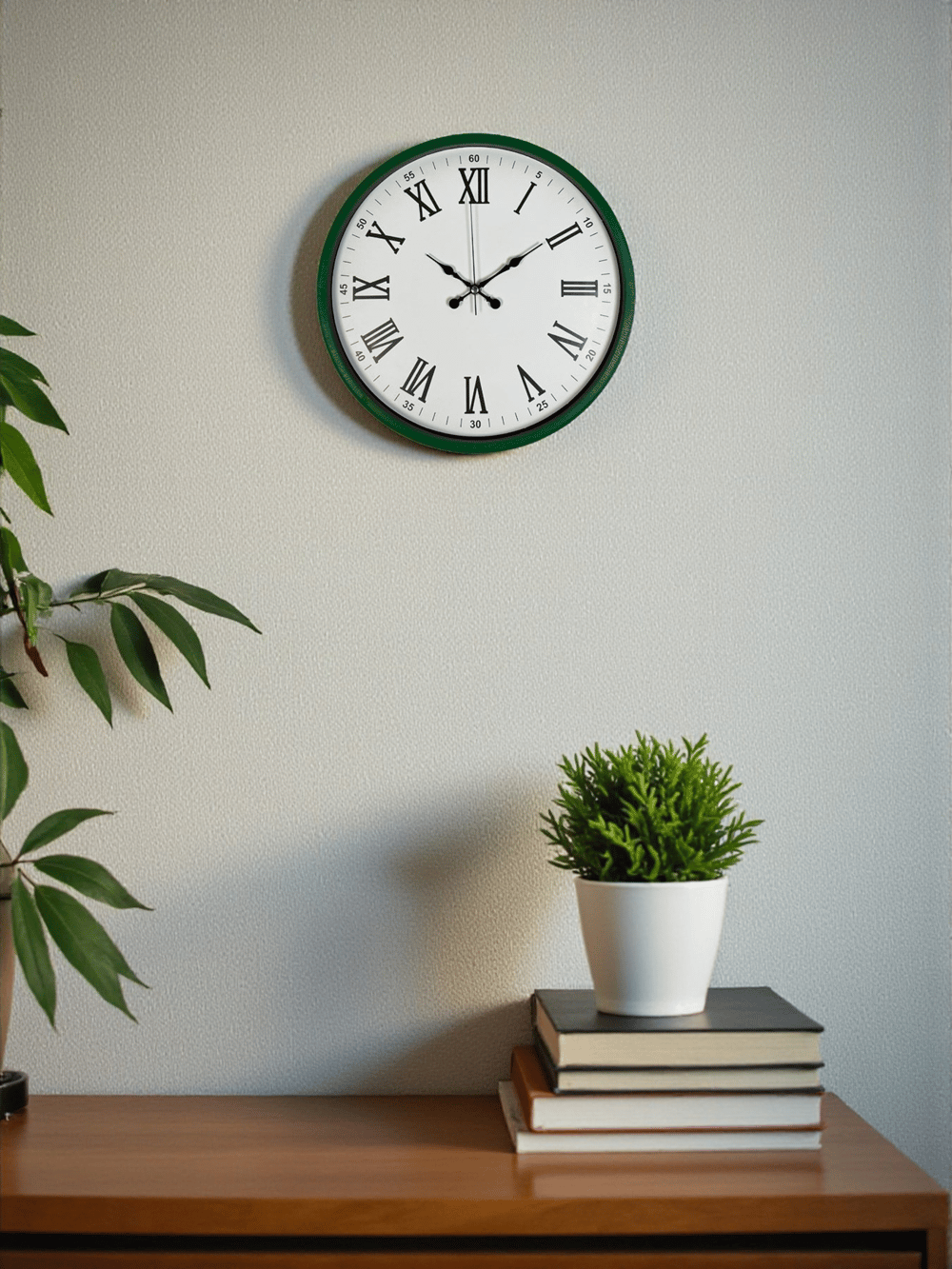 36 Cm Yeşil Roma Rakamlı Duvar Saati