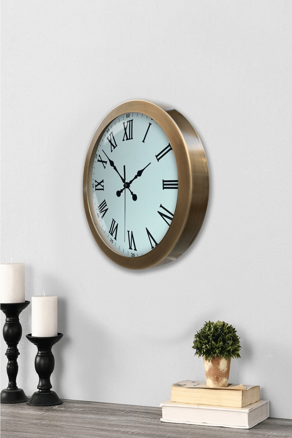 36 cm Eskitme Metal Roma Rakamlı Duvar Saati