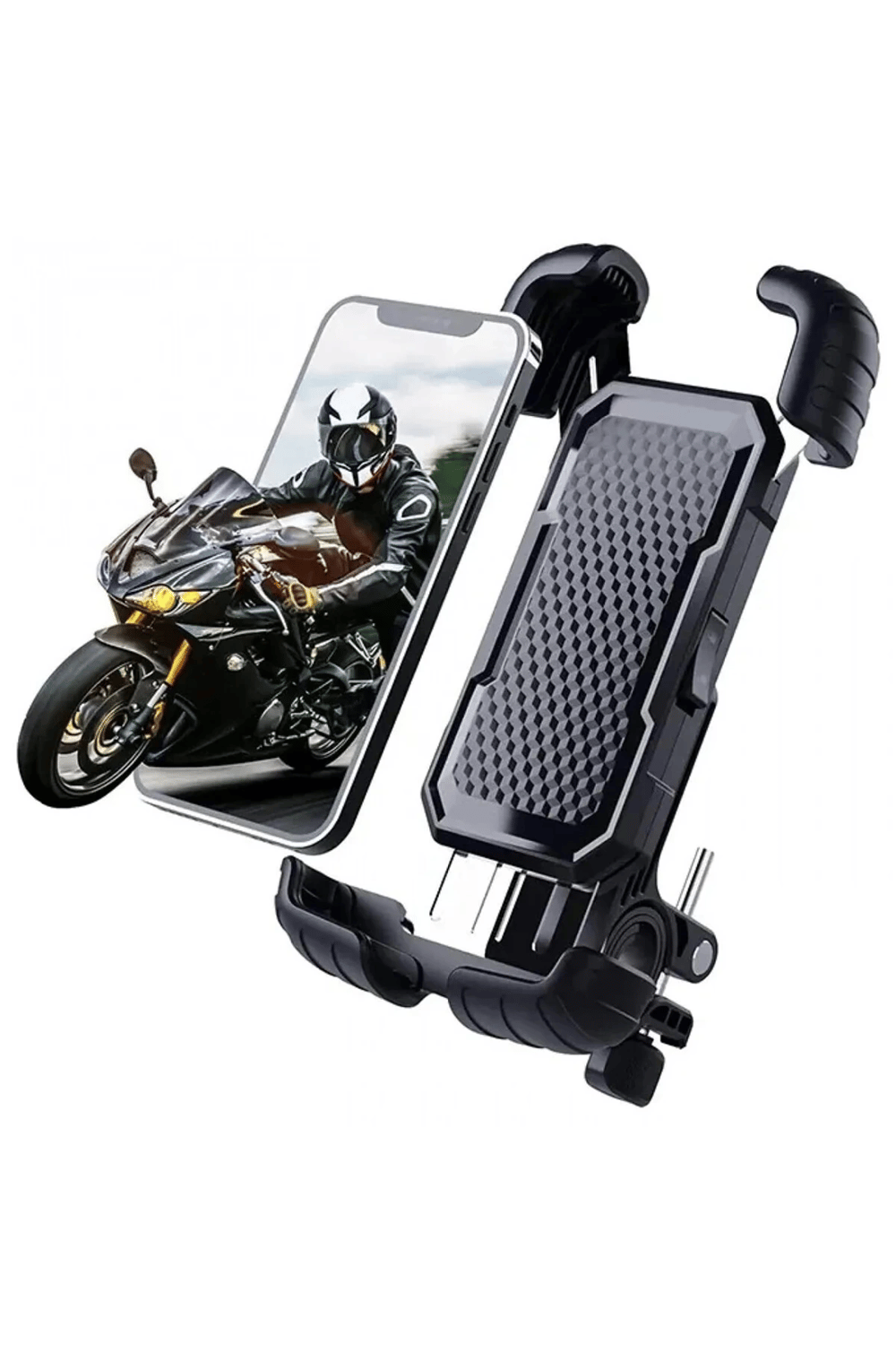 360° Derece Ayarlanabilen Gidon Bağlantılı Bisiklet Motosiklet İçin Abs 4-7.8″ İnç Telefon Tutucu