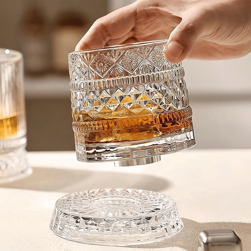 360 Derece Dönen Bardak - 280 ml - Kristal Cam