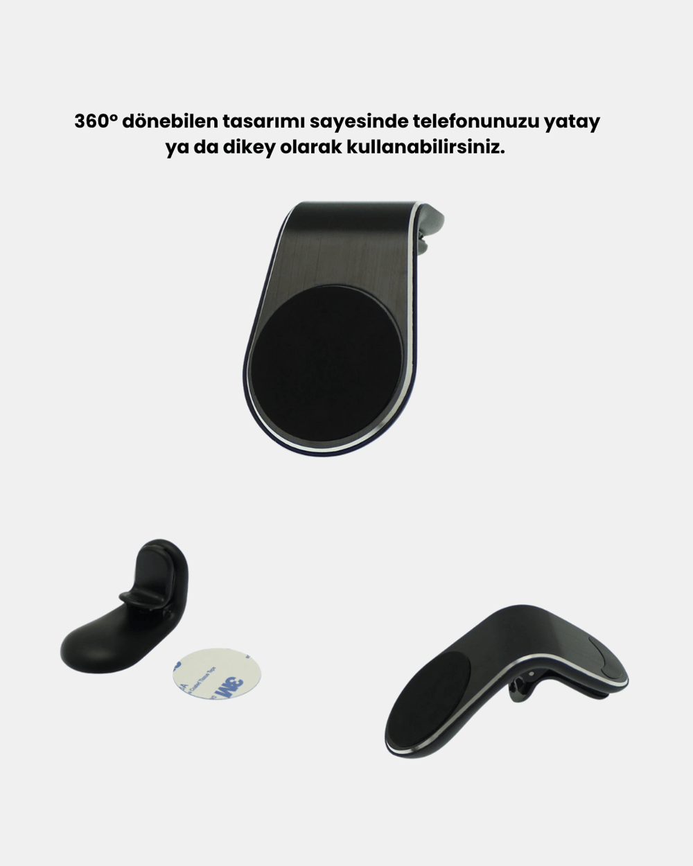360° Dönebilen Manyetik Araç Telefon Tutucu Sarsıntısız ve Şık Tasarımlı