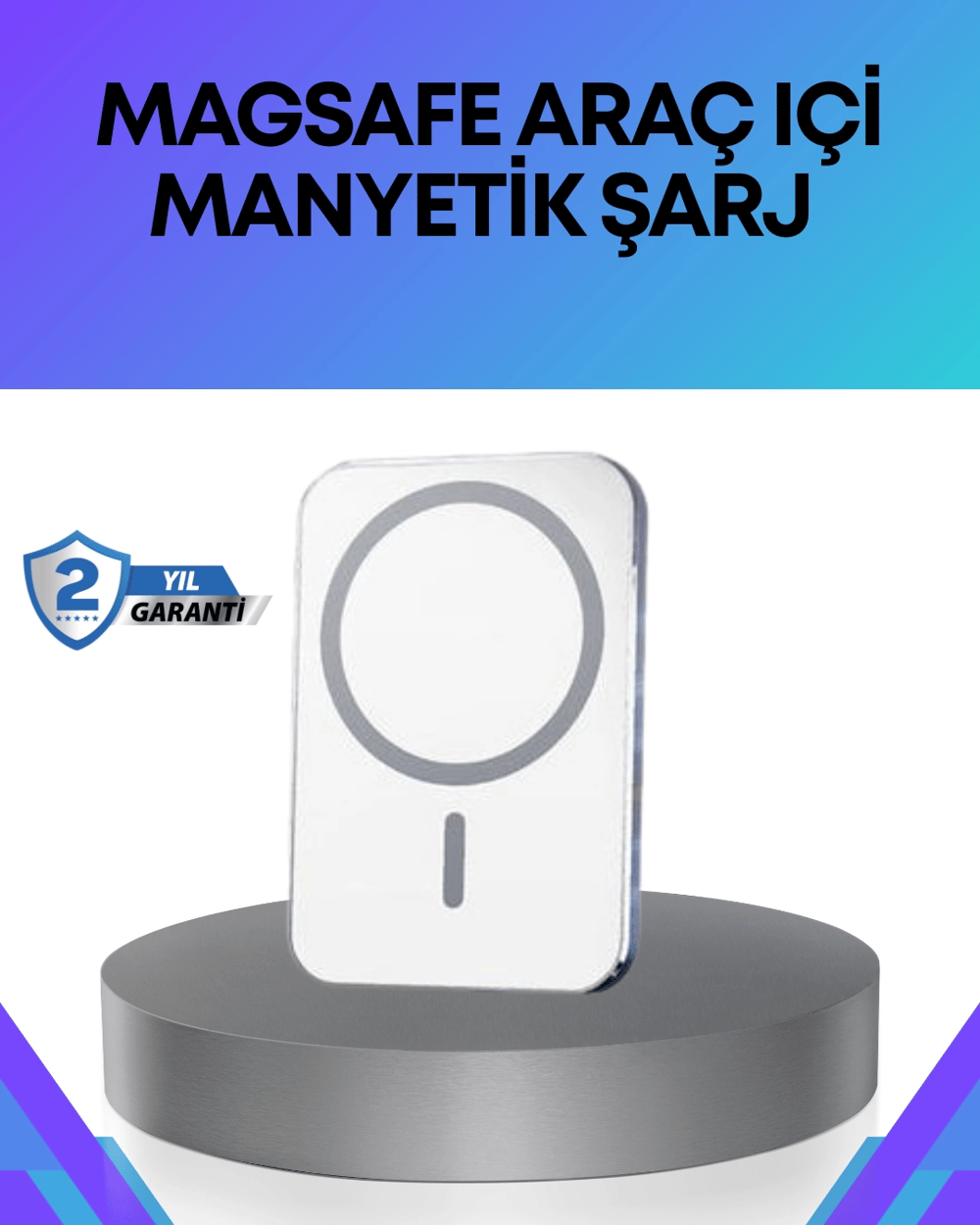 360° Döner Başlıklı MagSafe Araç Telefon Tutucu Hızlı Şarjlı