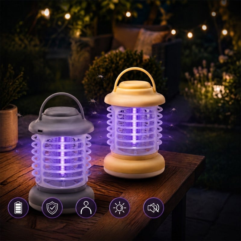 360° Korumalı UV Işıklı Sinek Kovucu - Kamp Tipi - Şarjlı Fener