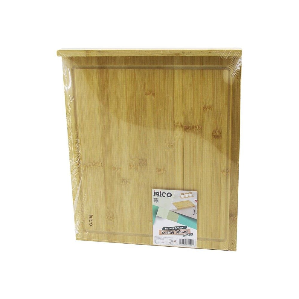 38X45CM AHŞAP BAMBU KESİM PANOSU - KESME TAHTASI TEZGAH ÜSTÜ  KANALLI - KENAR DESTEKLİ (3936)