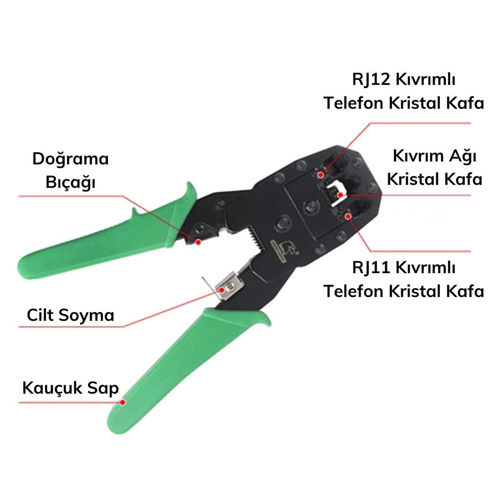 3'ü 1 Arada Modüler Kablo Sıkma,soyma Ve Kesme Pensesi Bx40