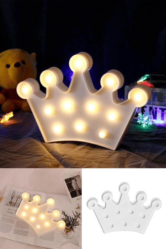 3d Dekoratif Pilli Kraliçe Tacı Model Led Masa Ve Gece Lambası Bx40