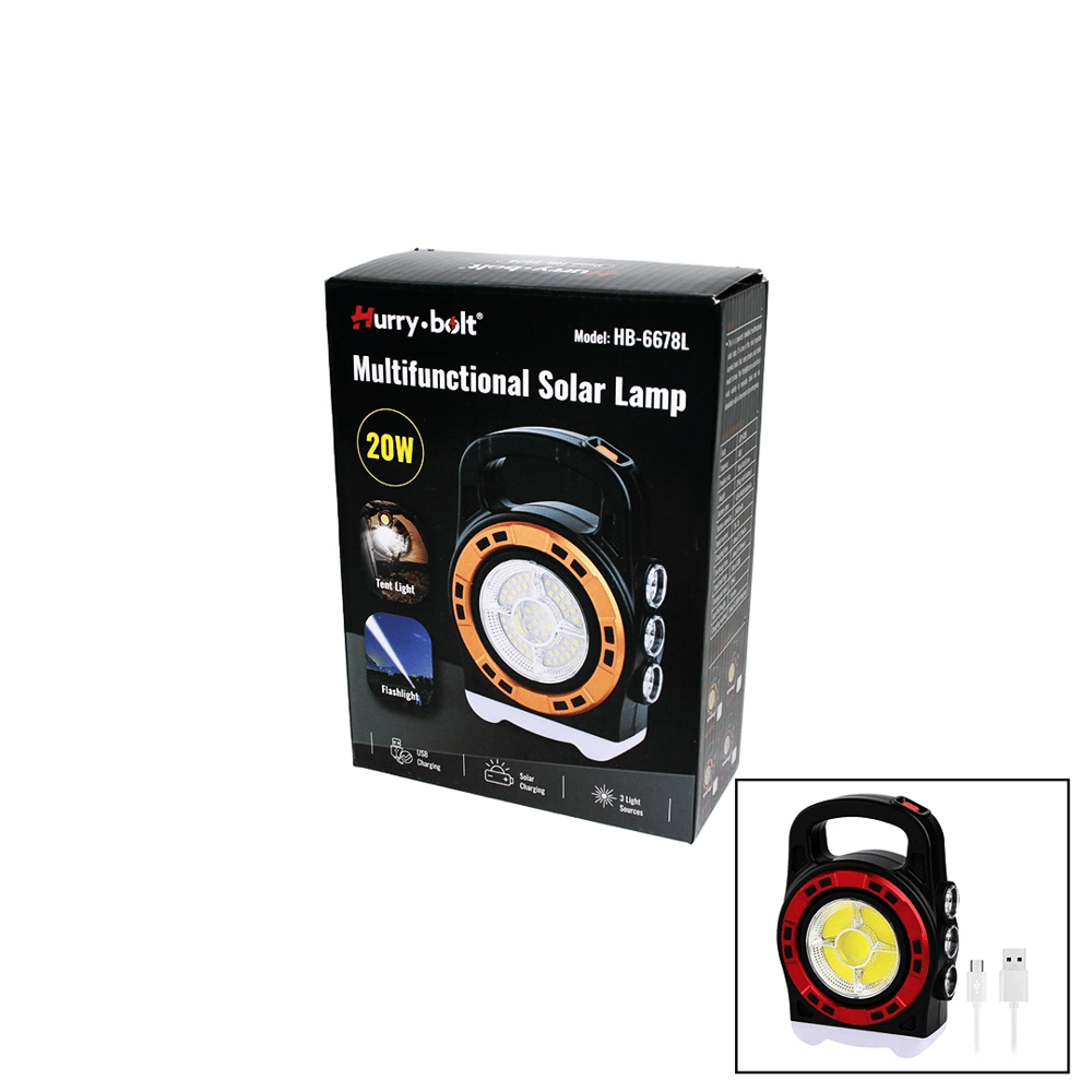 3ın1 20w Solar - Usb Şarjlı El Feneri - Powerbank El Çantası Modeli Bx40