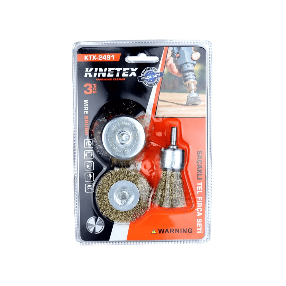 3pcs  Saçaklı Tel Fırça Seti Bx40