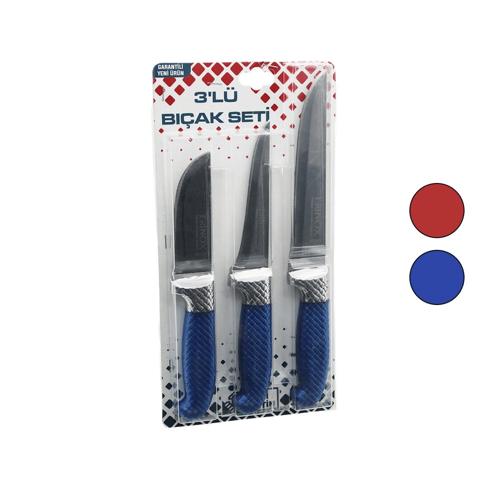 3pcs Bilezikli Kurban Bıçak Seti Bp-320y--bp-036k--bp-0403 No:2 Kemik Sıyırma - No:0 Yüzme - No:3 Et Kurban Bıçak Bx40