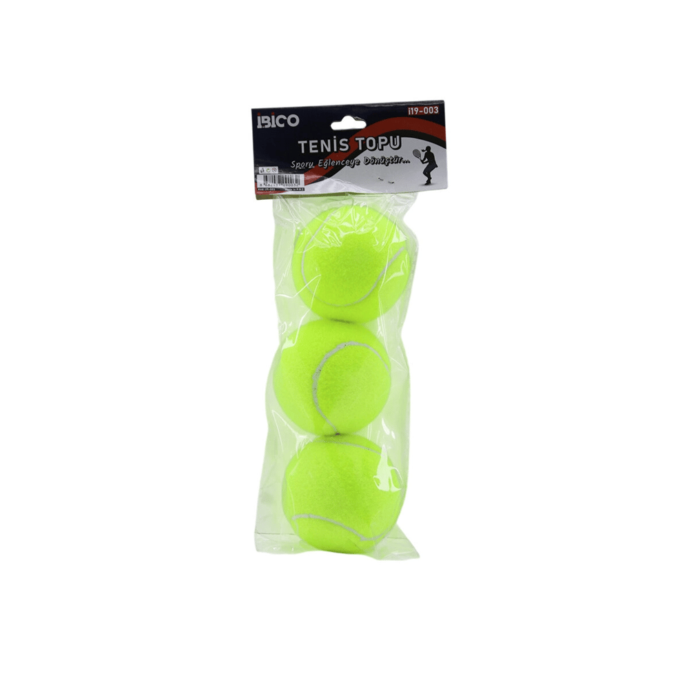 3pcs Tenis Kort Topu Poşetli Kartela Ambalaj Bx40