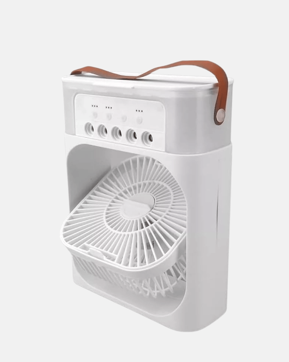 3’ü 1 Arada Mini Klima Fan USB Şarjlı, 7 Renk Gece Lambalı ve Nemlendirici