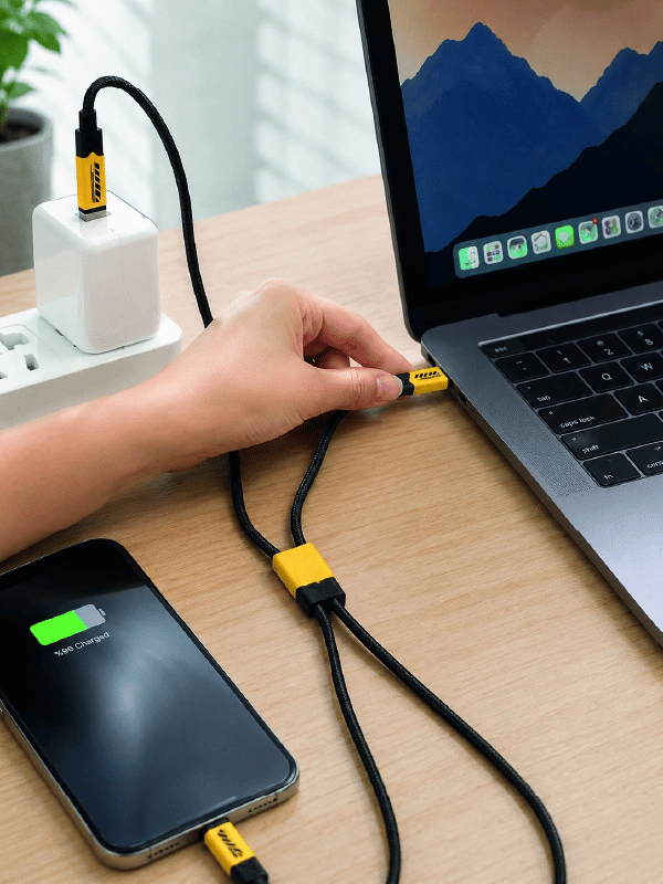 3ü 1 Arada USB Şarj Kablosu 240W Hızlı Şarj ve Veri Aktarım Kablosu