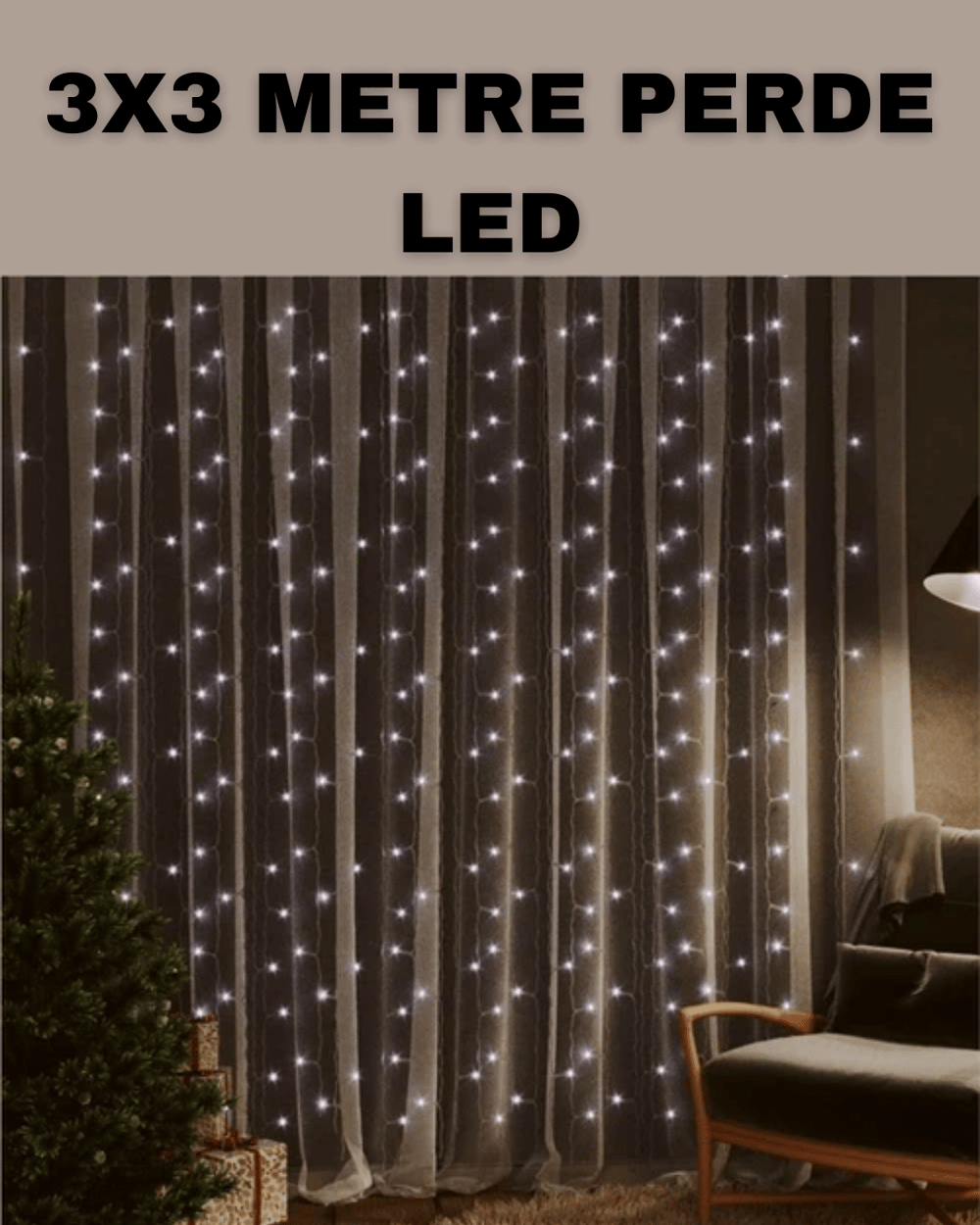 3x3 LED Şelale Perde Işık Kutlama ve Dekor Aydınlatması