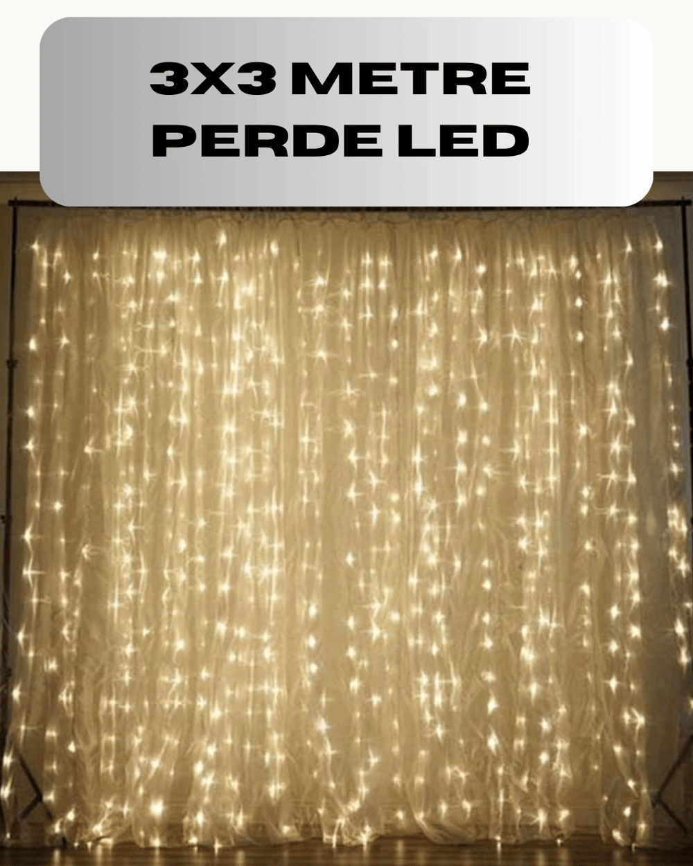 3x3 Perde LED Işık Şelale Model Özel Gün Dekoratif Aydınlatma