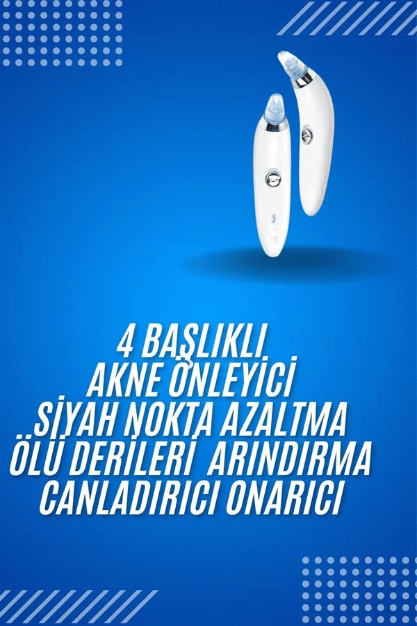 4 Başlıklı Pilli Vakumlu Siyah Nokta Temizleyici Akne Ve Sivilce Önleyici