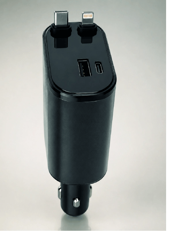 4 Cihazı Aynı Anda Şarj Eden Araç Şarj Cihazı USB-A, USB-C, Type-C ve Lightning Destekli
