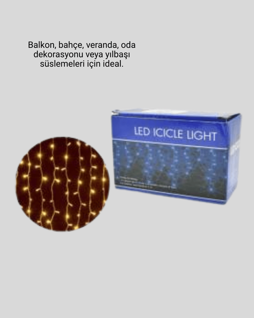4 Metre Şelale Perde Led Işık Dış Mekan İç Mekan Uyumlu
