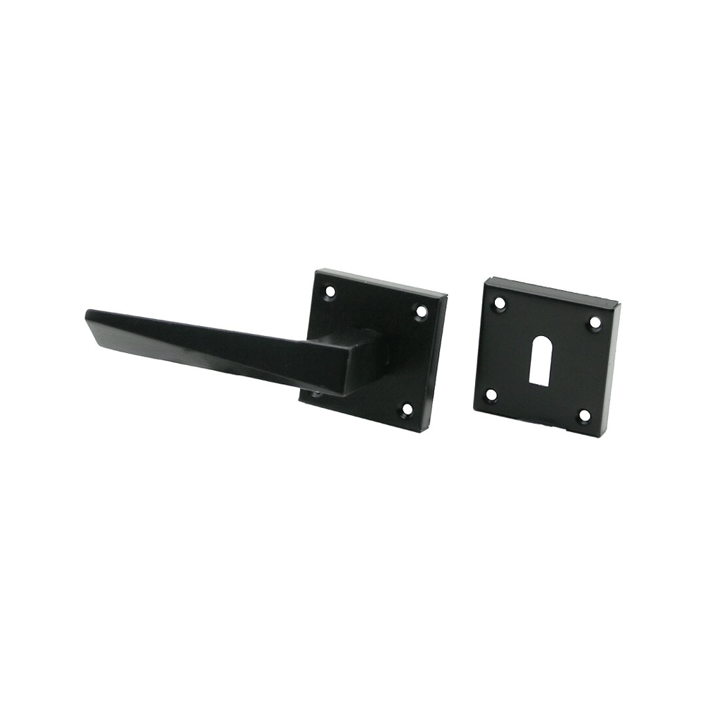 4 Takım Pratik Prizma Oda Siyah Rozetli Kapı Kolu Bx40