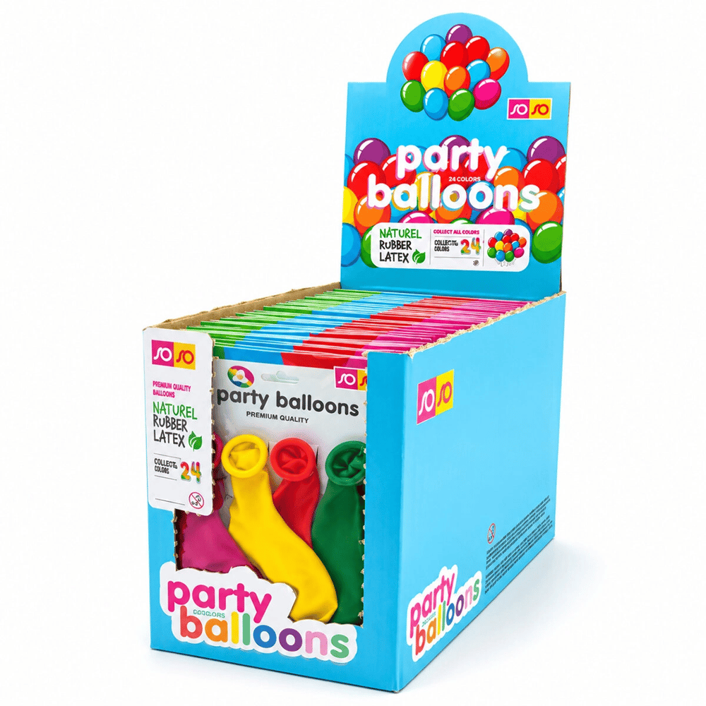 40 Paket - 4pcs Küçük Boy Renkli 20cm Party Balon - Toplamda 160 Adet Balon Bx40